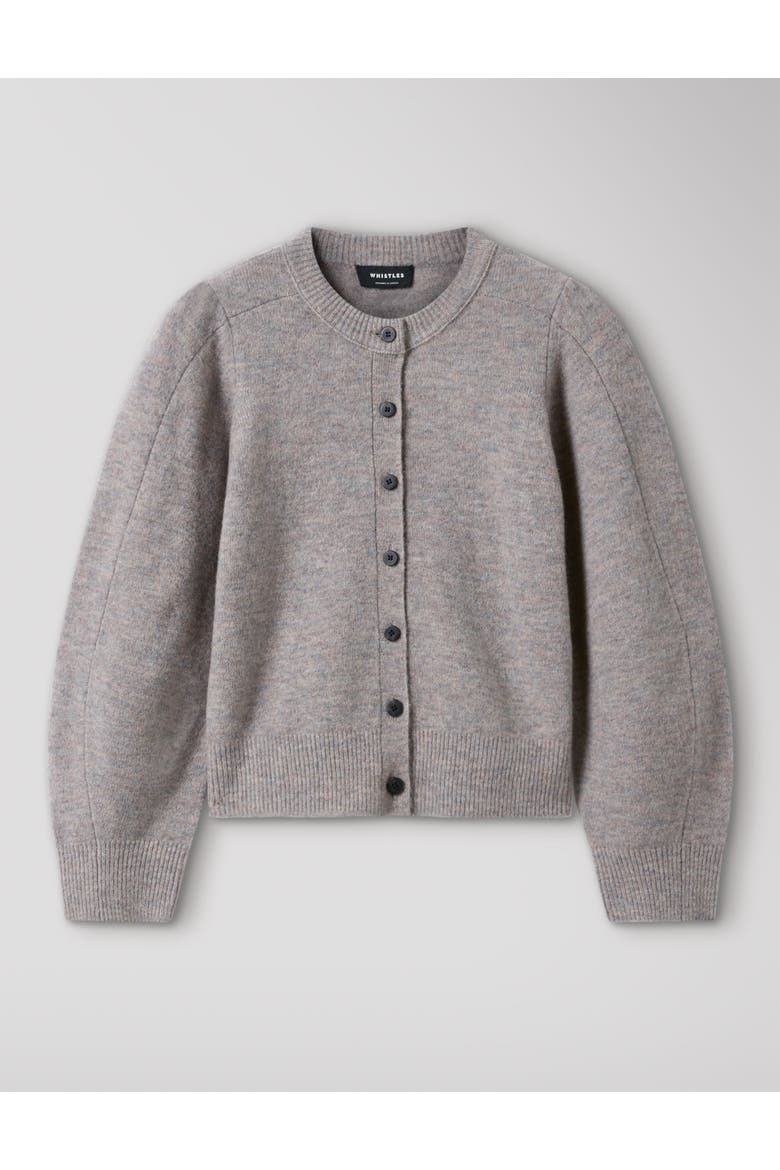 Wool Mix Puff Sleeve Cardigan, Alternate, color, Neutral