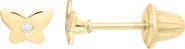 Mignonette Kids' 14K Gold Diamond Butterfly Stud Earrings