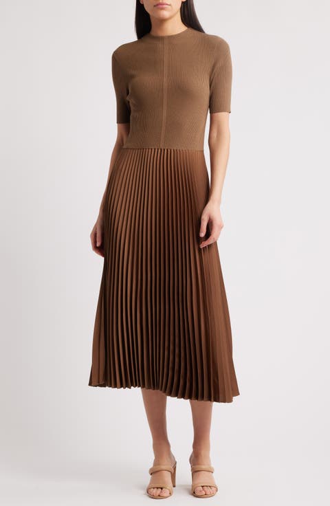 Faddrid Sweater Dress with Plissé Skirt