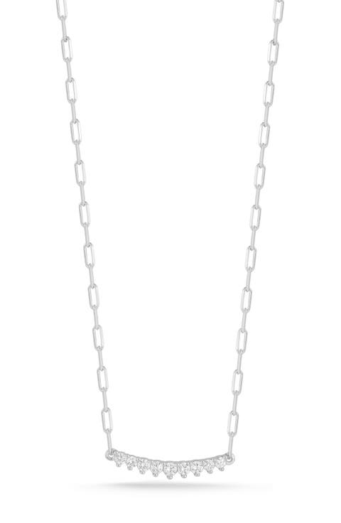 Cubic Zirconia Bar Necklace