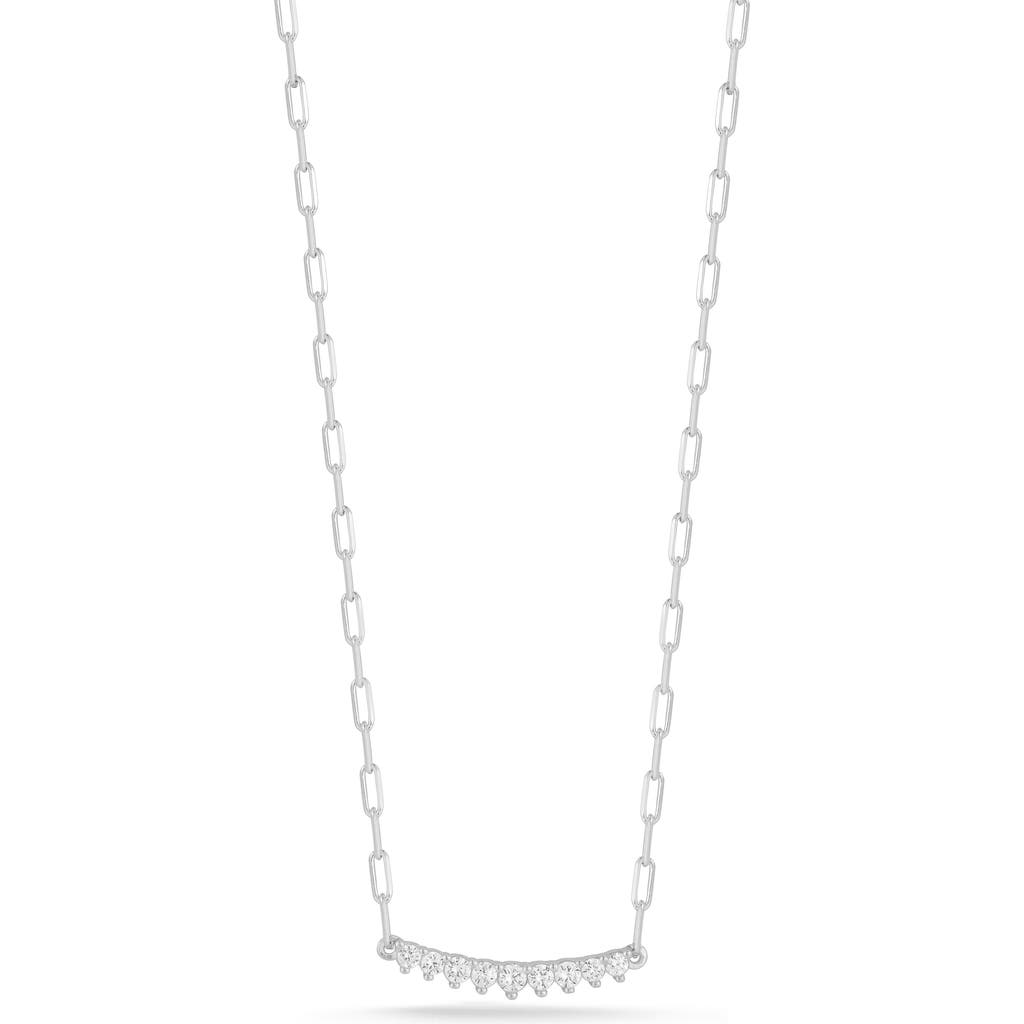 Chloe & Madison Chloe And Madison Cubic Zirconia Bar Necklace In Silver
