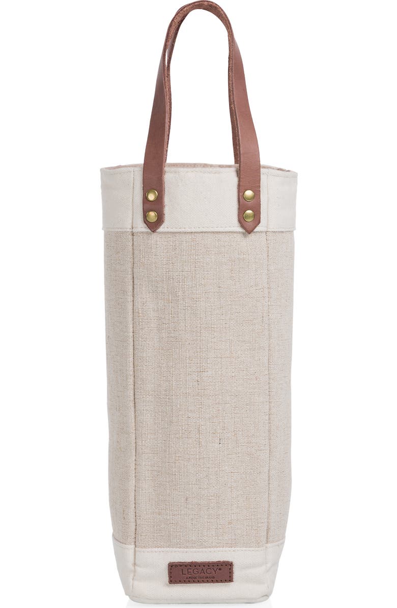 Legacy Pinot Jute Single Bottle Insulated Wine Bag, Alternate, color,