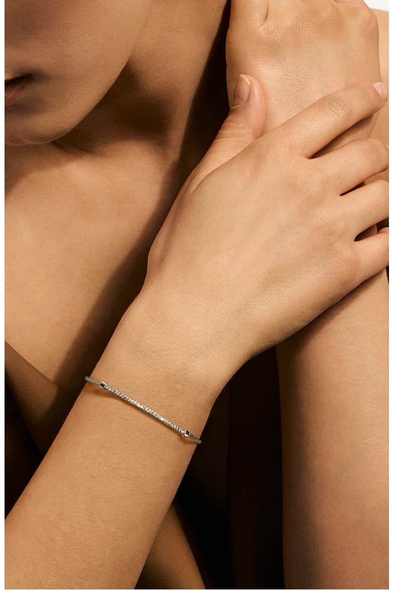 Essentials Sterling Silver Pav9 Bar Bracelet, Alternate, color, SILVER