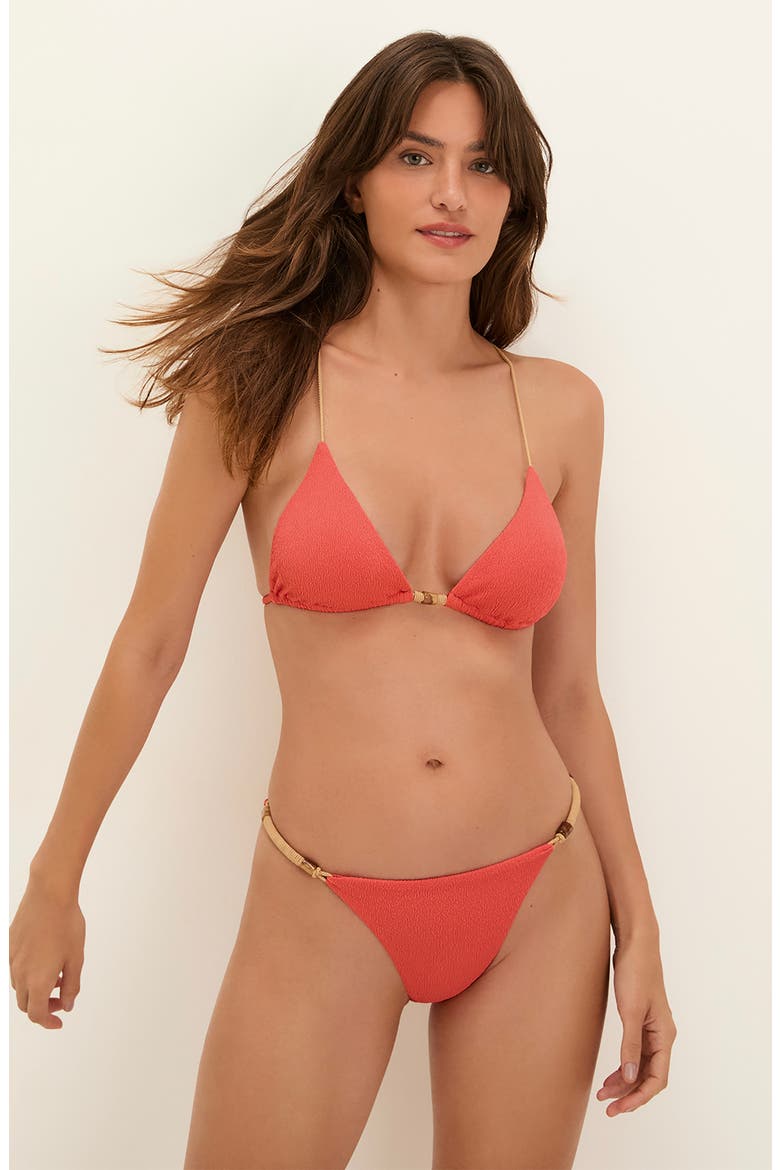 Firenze April Crinkle T-Back Bikini Top, Alternate, color, PINK