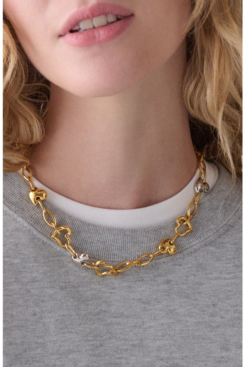 amour necklace, Alternate, color, GOLD/ SILVER