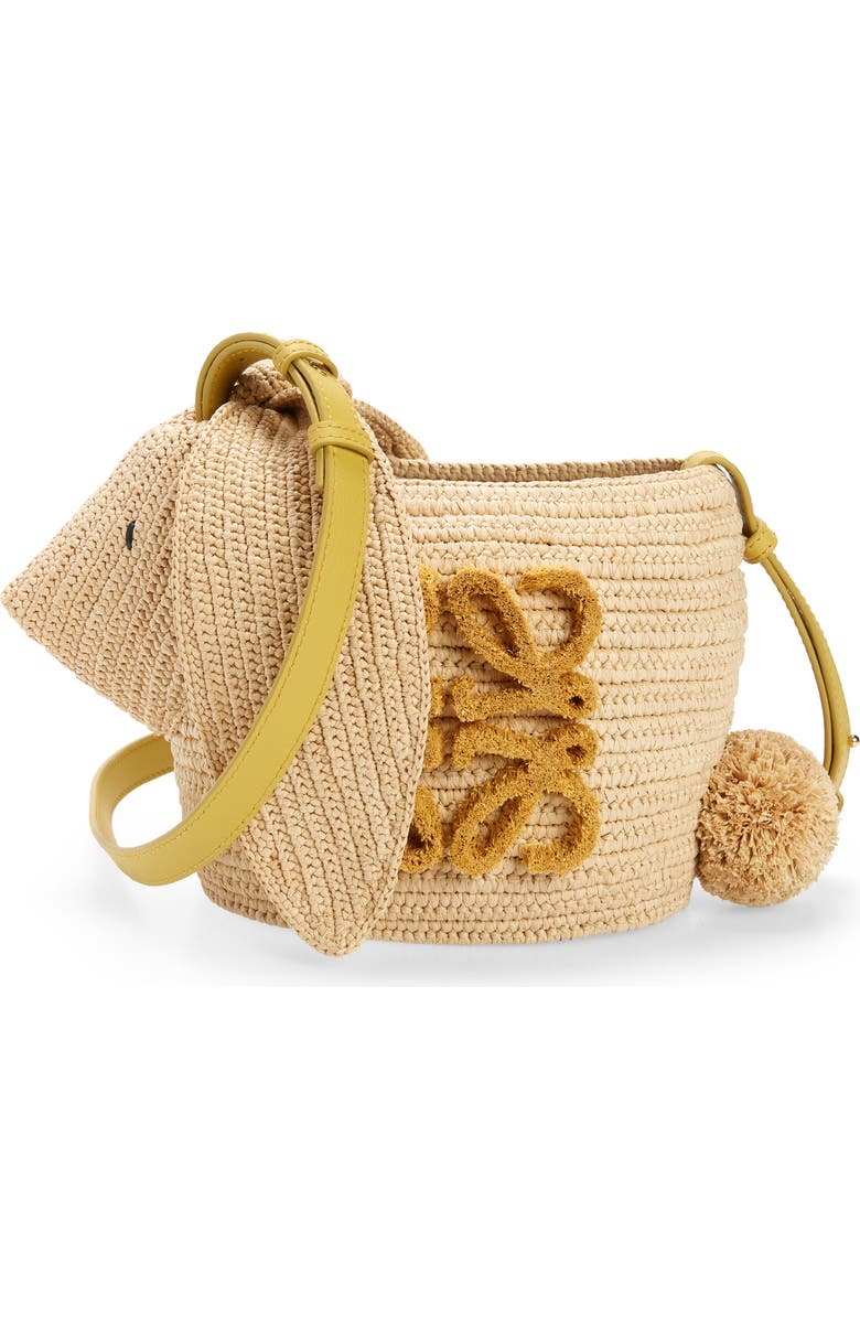 Loewe Year of the Rabbit Raffia Bucket Bag, Main, color,