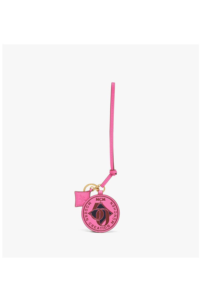 M50 Logo Charm in Visetos Leather Mix, Main, color, Pink