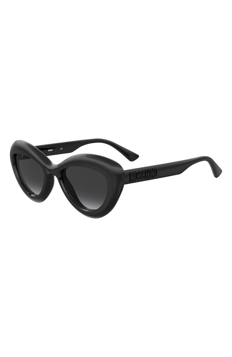 Moschino 55mm Cat Eye Sunglasses, Alternate, color, Black
