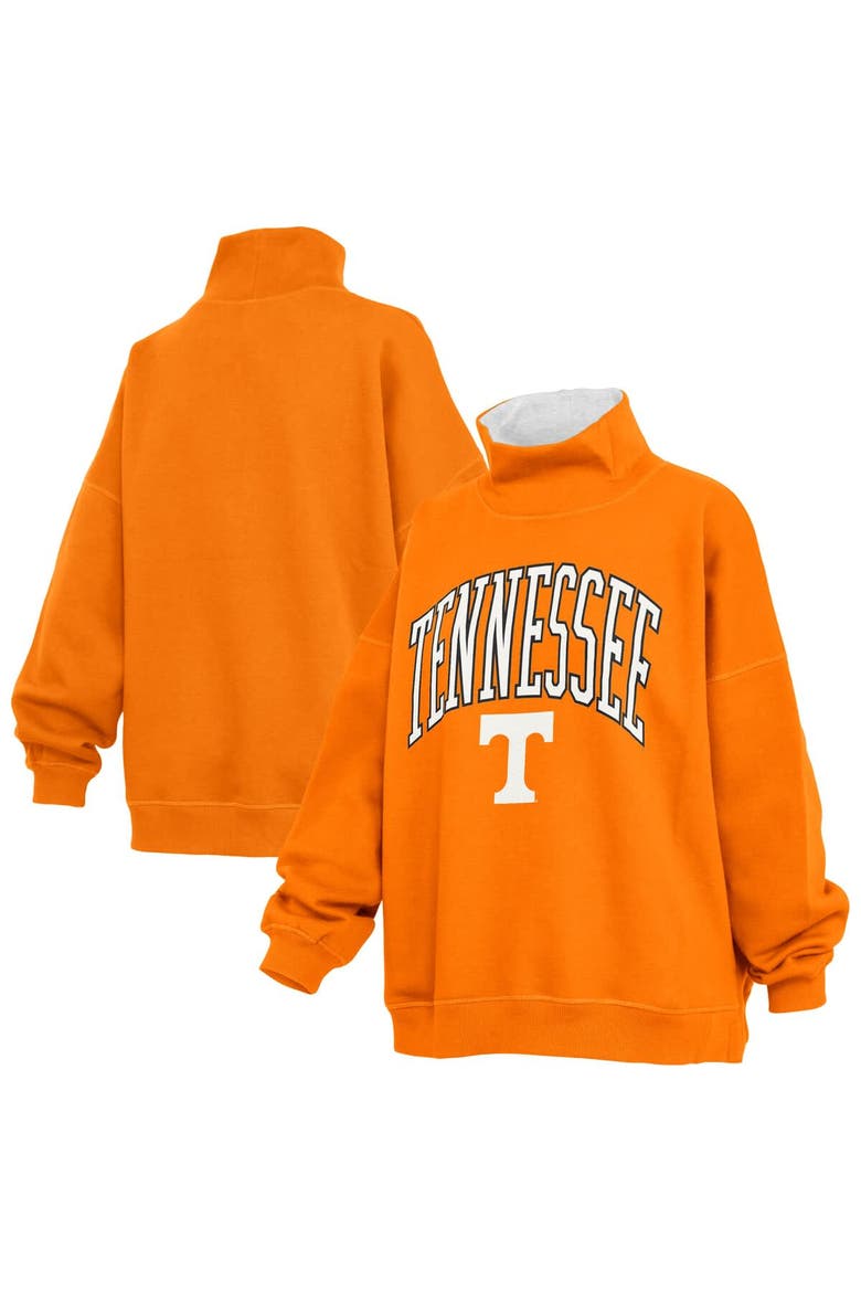 Women's Pressbox  Tennessee Orange Tennessee Volunteers Oversized Mock Neck Sweatshirt, Main, color, Tennessee Orange