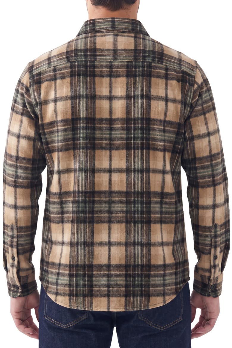 Plaid Brushed Flannel Shirt, Alternate, color, 90 BEIGE