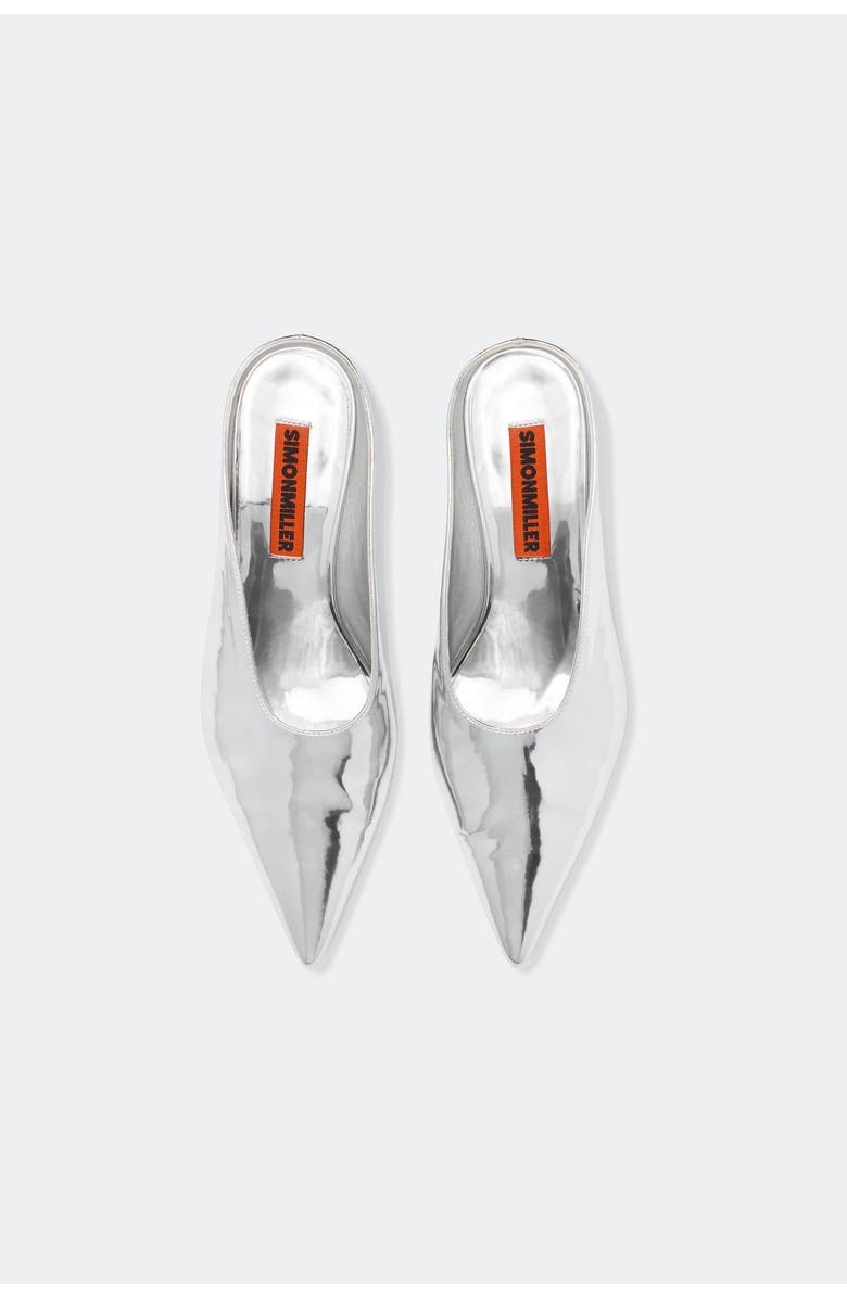 SIMONMILLER Chrome Pointed Gala Mule In Silver, Alternate, color, Silver