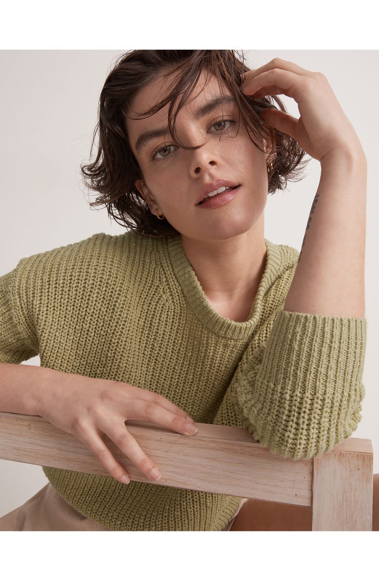 Madewell Textural Knit Cotton Pullover Sweater, Alternate, color,