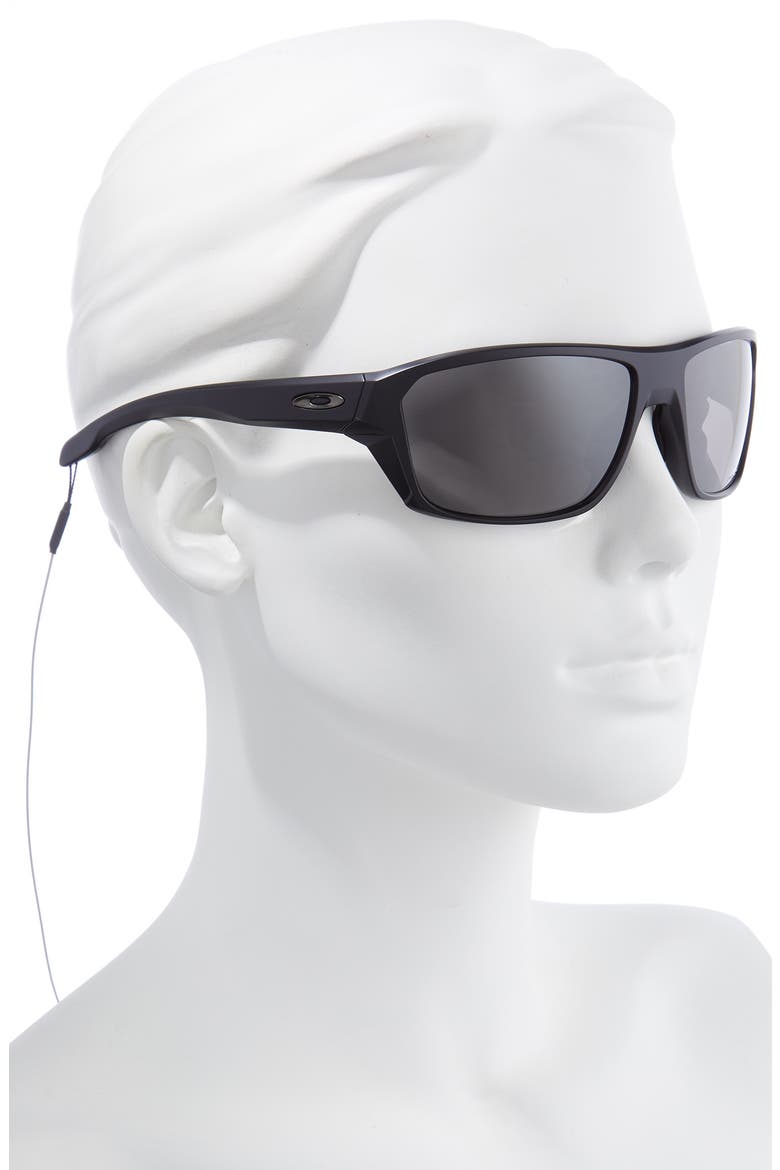Split Shot 64mm Polarized Oversize Sunglasses, Alternate, color, MATTE BLACK/ PRIZM BLACK