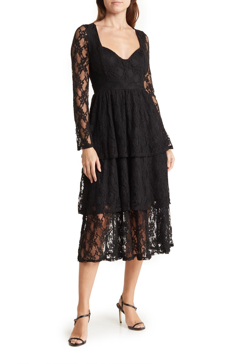 NSR Nikki Lace Long Sleeve Dress, Main, color, 