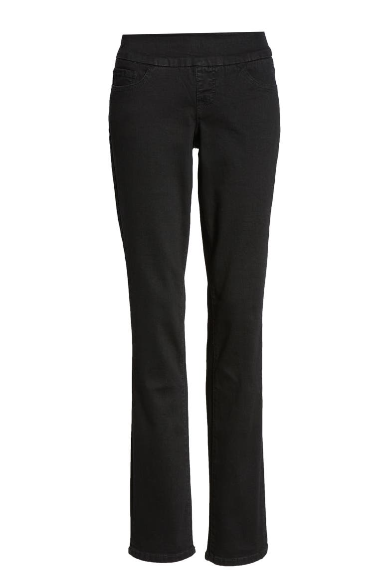 Jeans Peri Pull-On Stretch Straight Leg Jeans, Alternate, color, BLACK