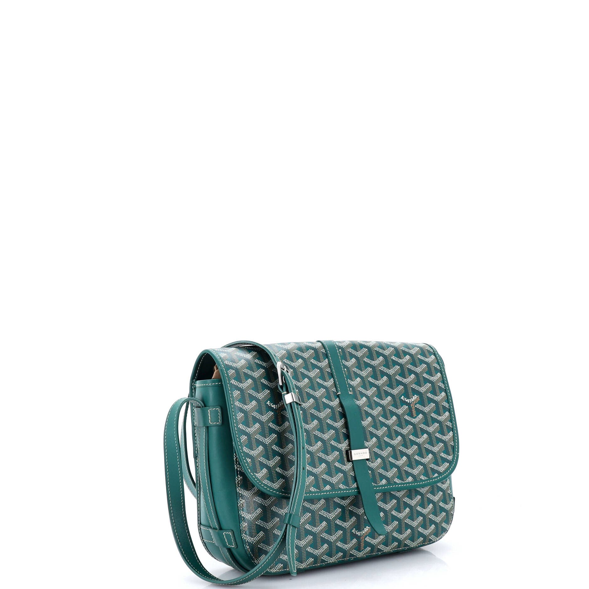 Pre-Owned Goyard Belvedere II Messenger Bag Coated Canvas MM, Alternate, color, Green