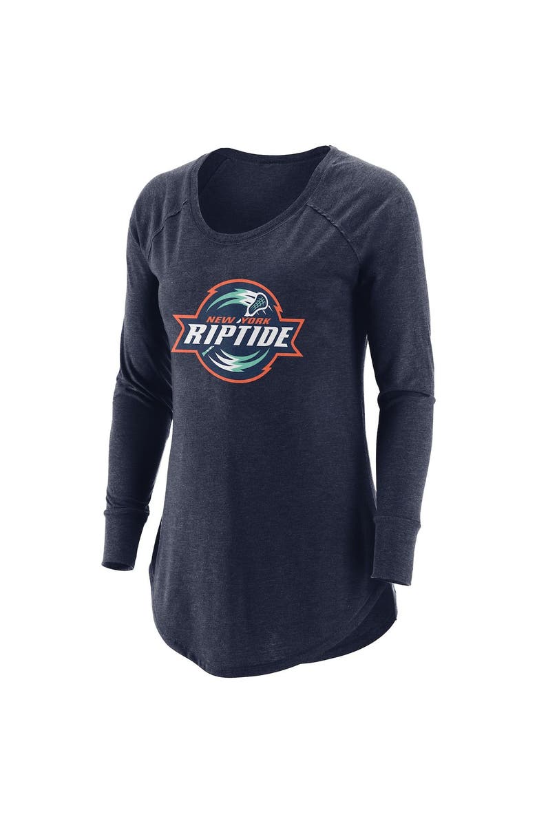 ADPRO Sports Women's Navy New York Riptide Primary Logo Tri-Blend Long Sleeve T-Shirt, Alternate, color,
