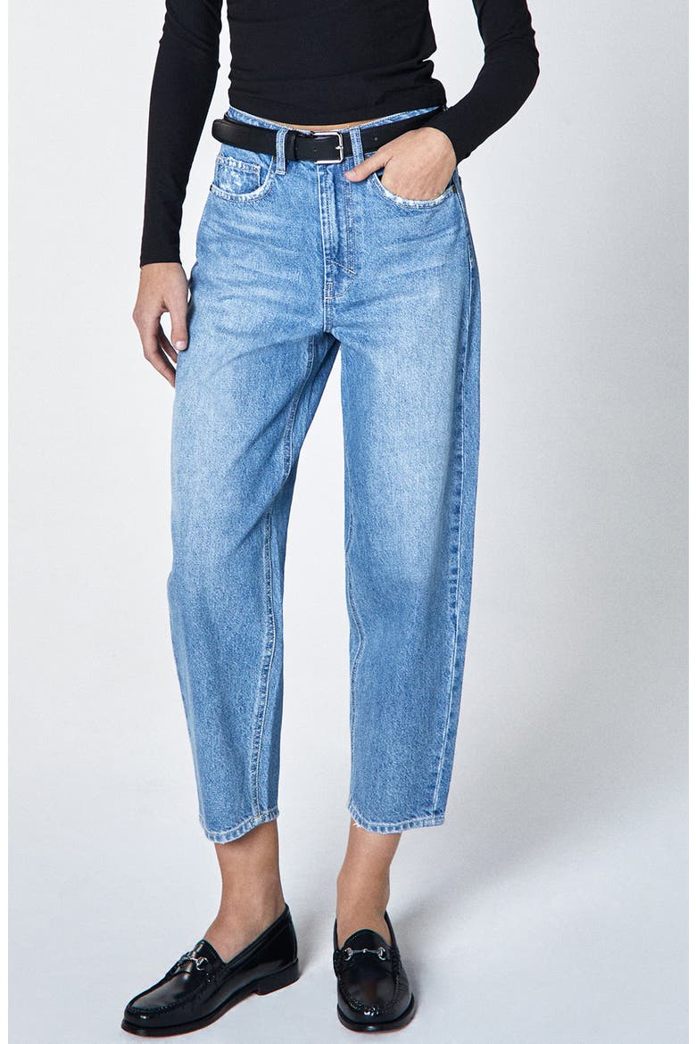 Taylor High Waist Crop Barrel Leg Jeans, Main, color, WHIRL
