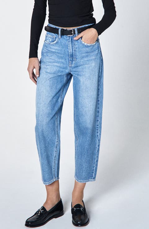 Taylor High Waist Crop Barrel Leg Jeans (Whirl)