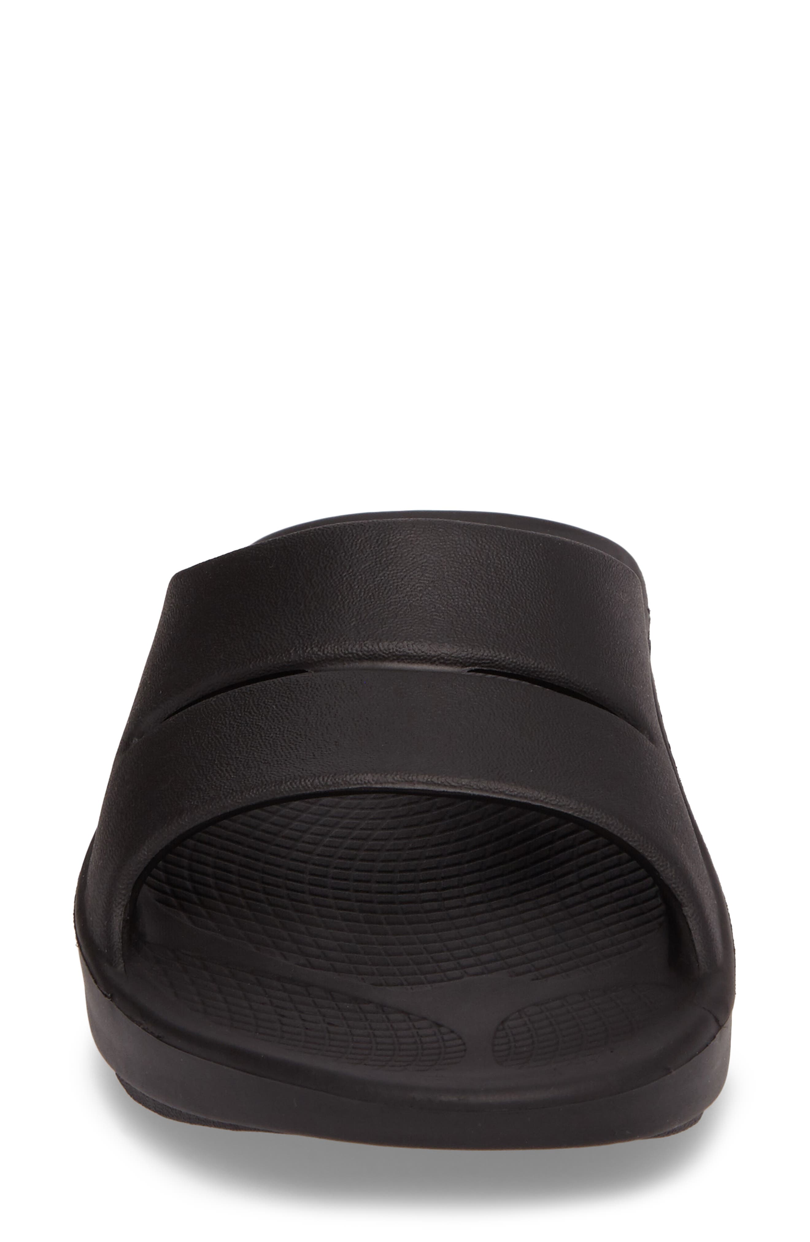 Oofos Gender Inclusive OOahh Slide Sandal, Alternate, color, Black