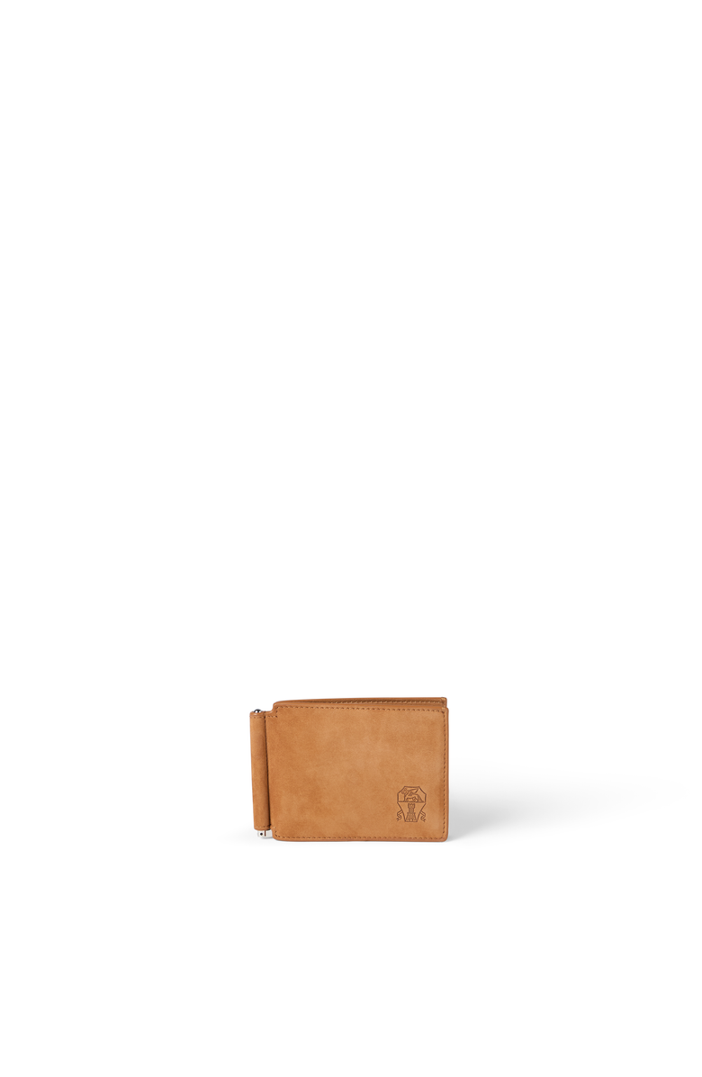 Brunello Cucinelli Nubuck wallet, Main, color, Cognac
