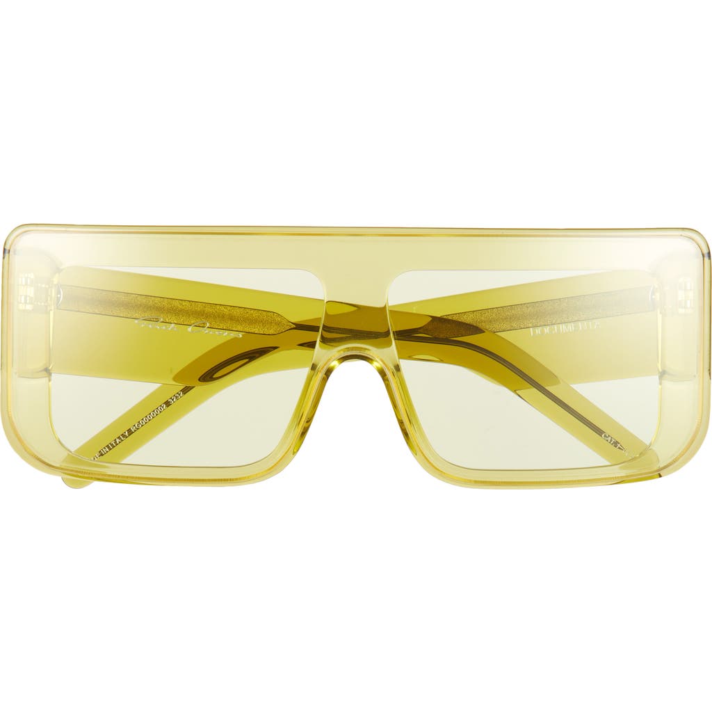 Rick Owens Documenta Flat Top Shield Sunglasses In Yellow