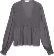 MANGO TEEN Smocked Flowy Top