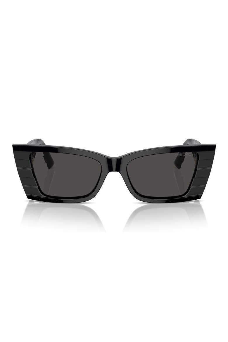 53mm Rectangle Sunglasses, Main, color, DARK GREY