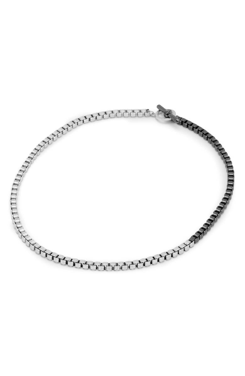 AllSaints Box Chain Toggle Necklace, Alternate, color, Two Tone