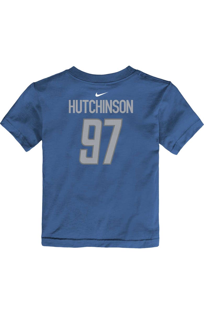Nike Toddler Nike Aidan Hutchinson Blue Detroit Lions Player Name & Number T-Shirt, Alternate, color, 