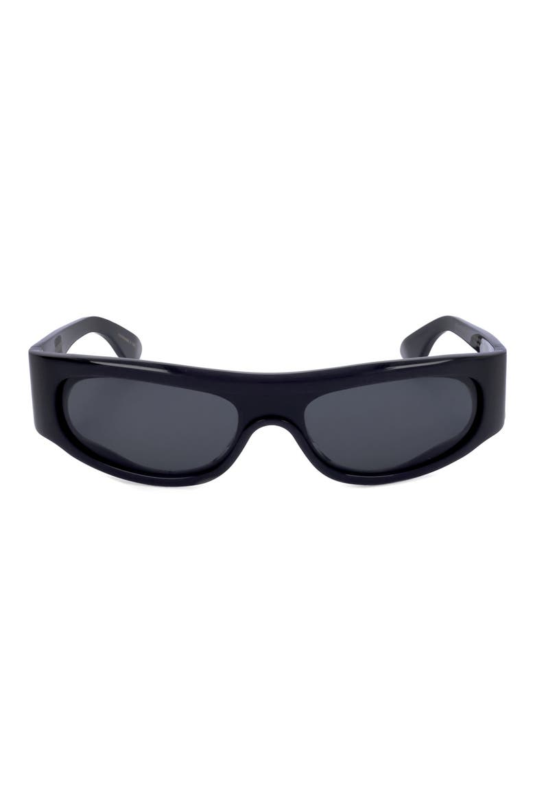 58mm Wrap Square Sunglasses, Main, color, BLACK