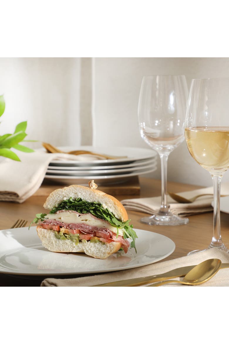 Great Essentials Fine Ceramic Dinner Plate Set, Alternate, color, White