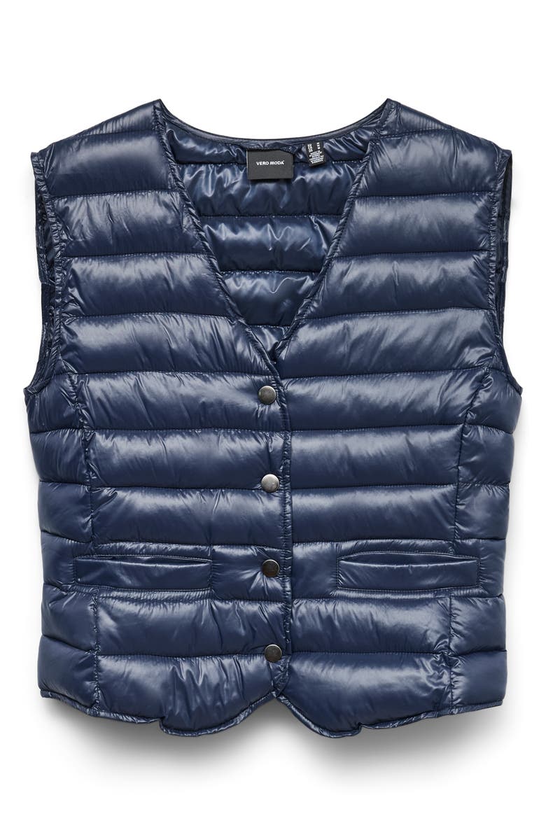 VERO MODA Siva Puffer Vest, Main, color, Navy Blazer