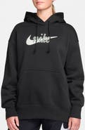 Nike Oversize Brushed Cotton Blend Fleece Hoodie