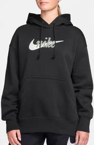 Nike Oversize Brushed Cotton Blend Fleece Hoodie
