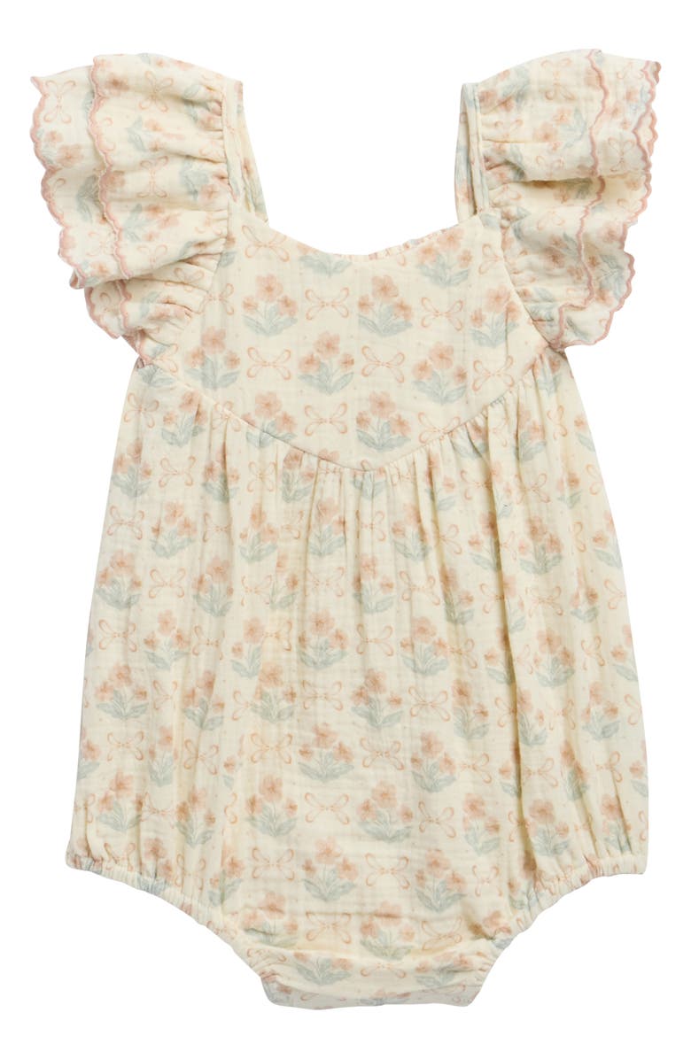 Rylee + Cru Roxy Blossom Cotton Bodysuit, Main, color, Ivory