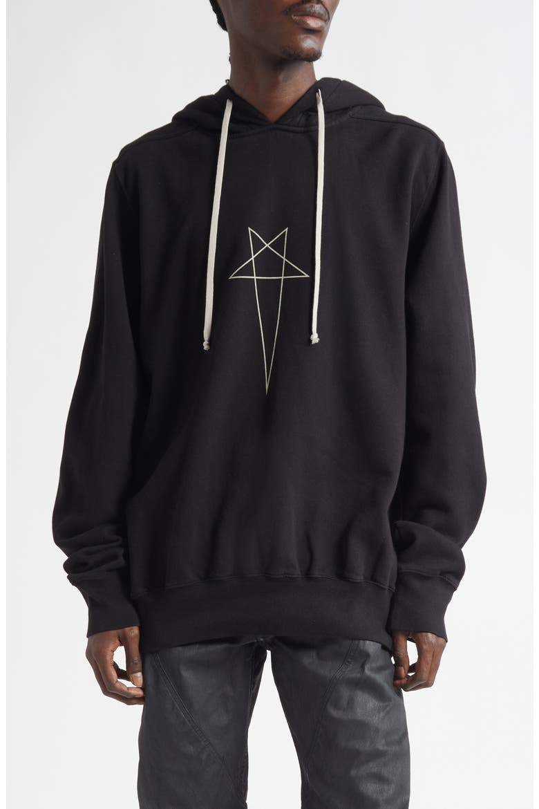 Oversize Graphic Hoodie, Main, color, BLACK/ PEARL
