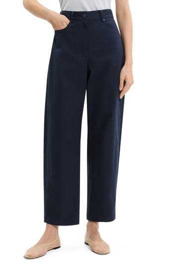 Theory Curve Leg Cotton Chino Pants in Nocturne Navy at Nordstrom Rack, Size 10