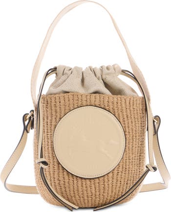 かごバッグ Chloe SMALL HORSE MEDAL RAFFIA BUCKET BAG CH26611B-Chloe-Horse-medal-