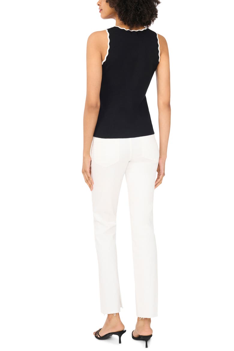 Scallop Tip Sweater Tank, Alternate, color, RICH BLACK