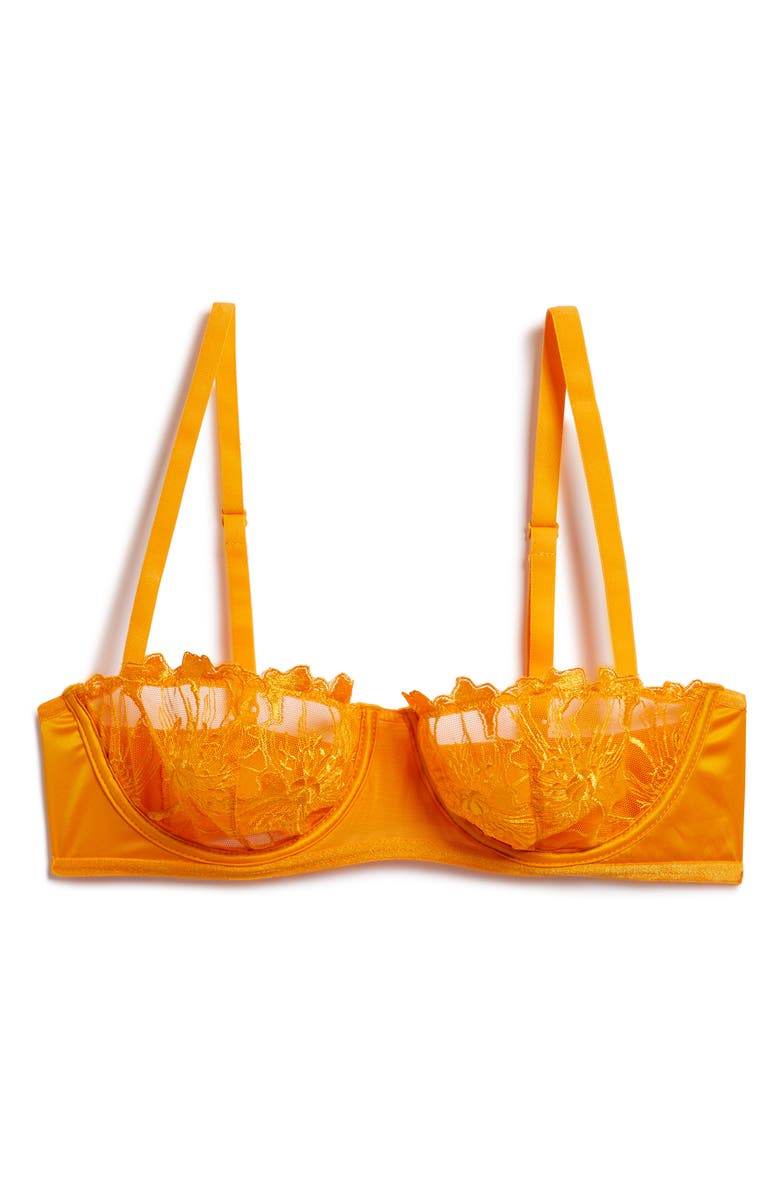 Etam Amaryllis Embroidered Underwire Demi Bra, Alternate, color, Orange