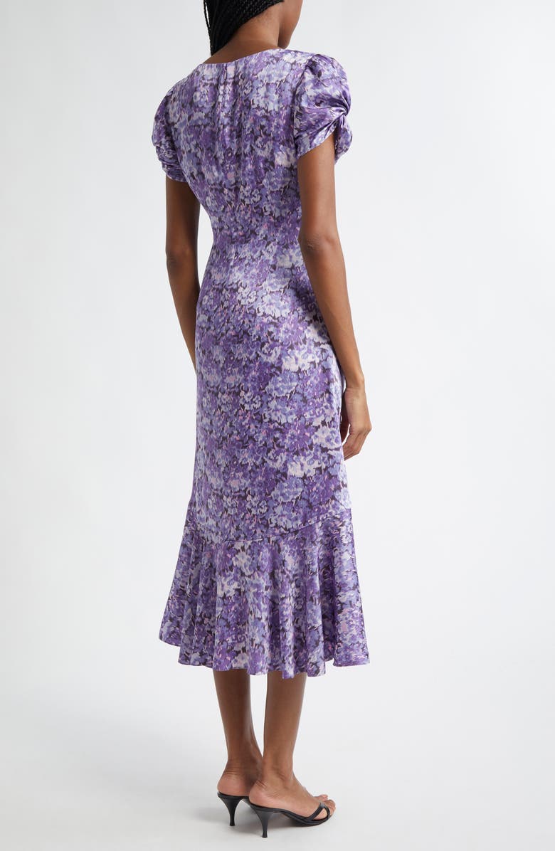 Cinq à Sept Hydrangea Center Ruched Midi Dress, Alternate, color, 