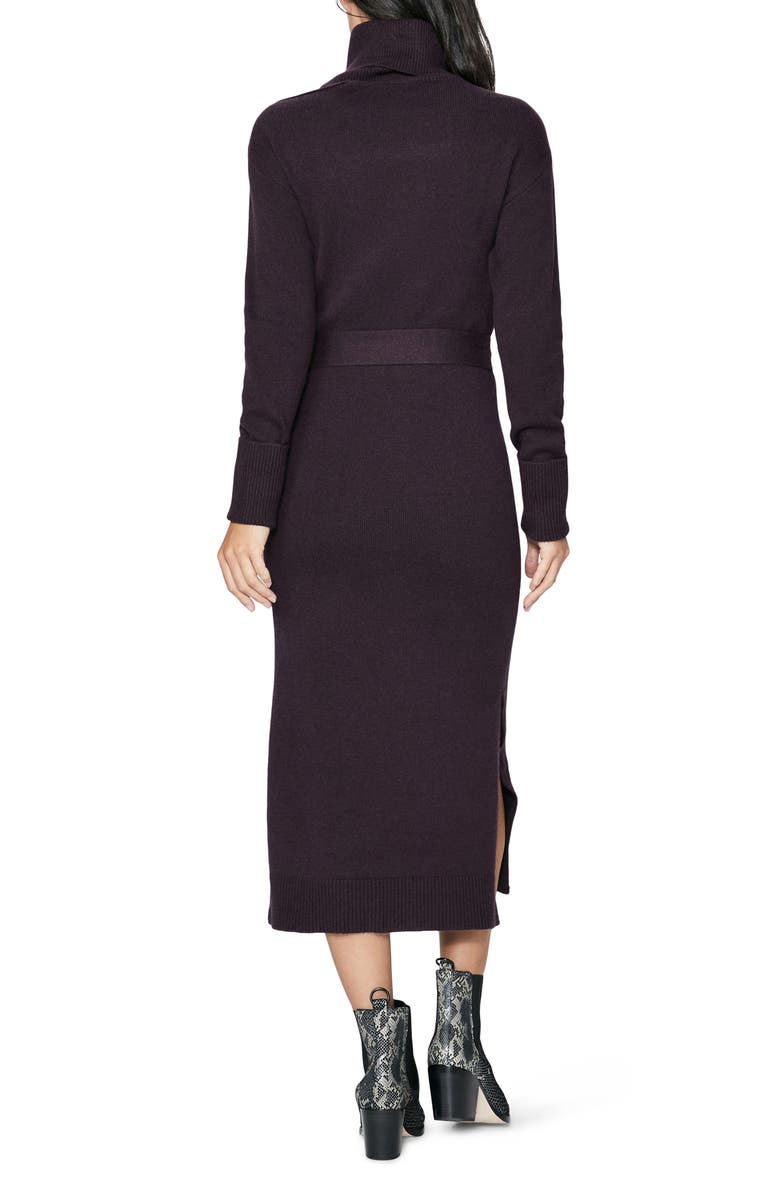 PAIGE Raundi Shoulder Cutout Long Sleeve Wool Blend Sweater Dress, Alternate, color, Black Cherry