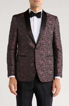 John Varvatos Star USA Geometric Patterned Shawl Lapel Dinner Jacket