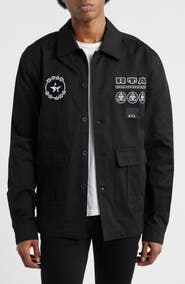 RtA Nilton Graphic Military Patch Button-Up Shirt