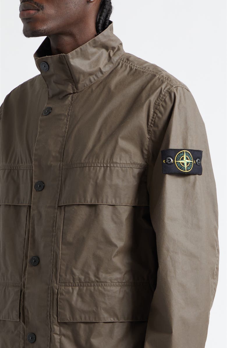 Stone Island Waxed Field Jacket, Alternate, color, Umber