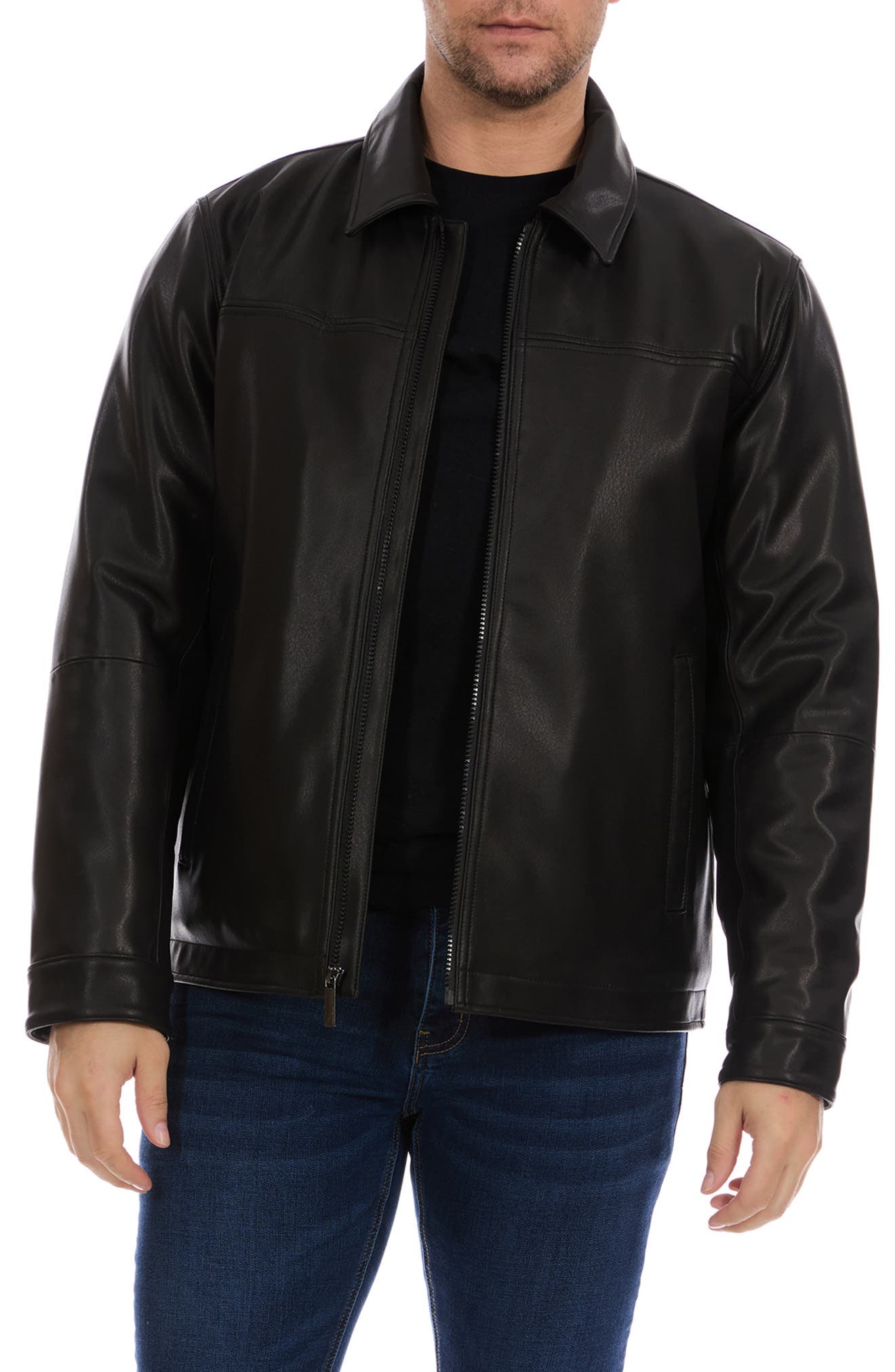 Perry Ellis Classic Leather Jacket