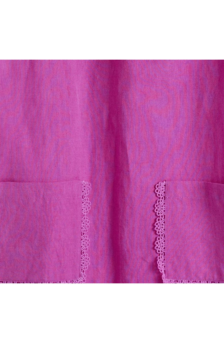 Chinti & Parker Linen-Blend Scallop Tunic Dress, Alternate, color, Magenta