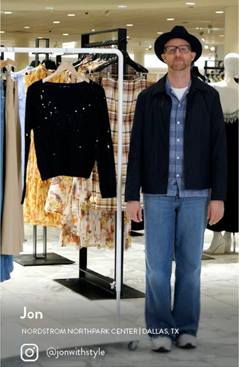 Sequin Stripe V-Neck Cardigan, sales video thumbnail