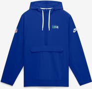 Nike Men's Nike Royal Seattle Seahawks Sideline Broken Rules Alternate Anorak Half-Zip Hooded Jacket
